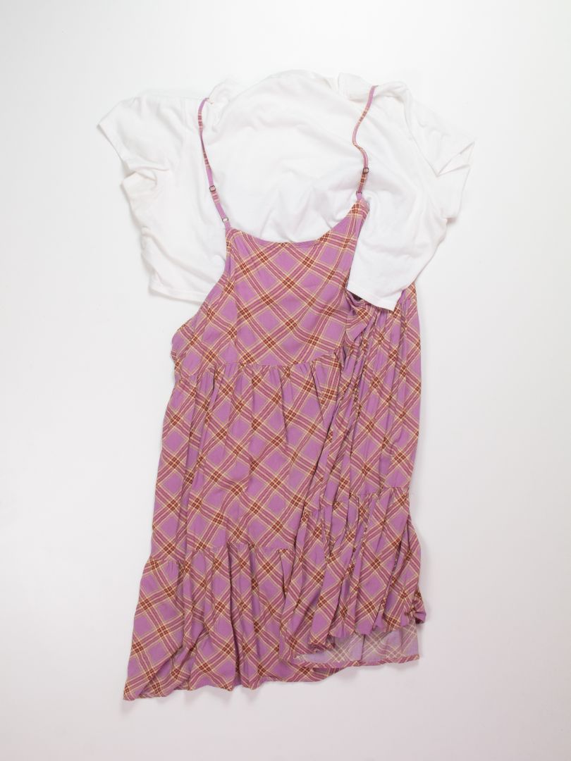 Pink/White Rewind Babydoll Dress, 3X
