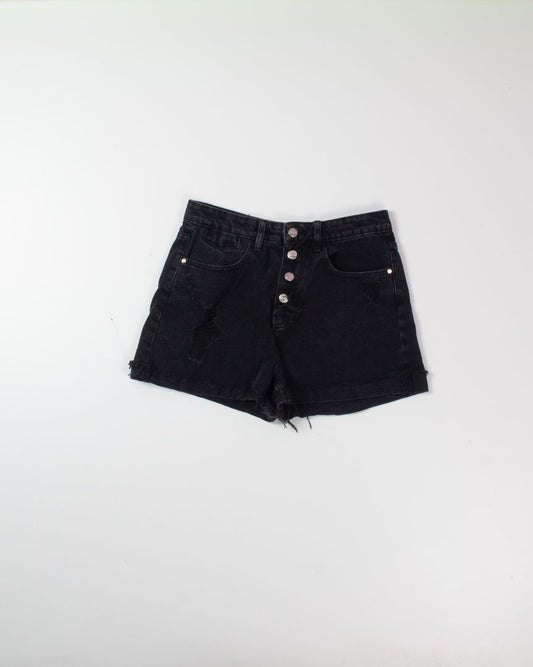 Black Zara Cutoff Denim Shorts, 6