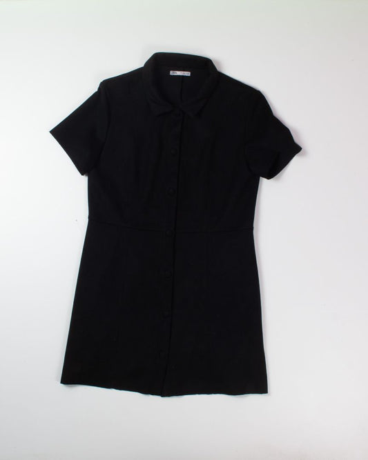Black Zara Buttoned Dress, L