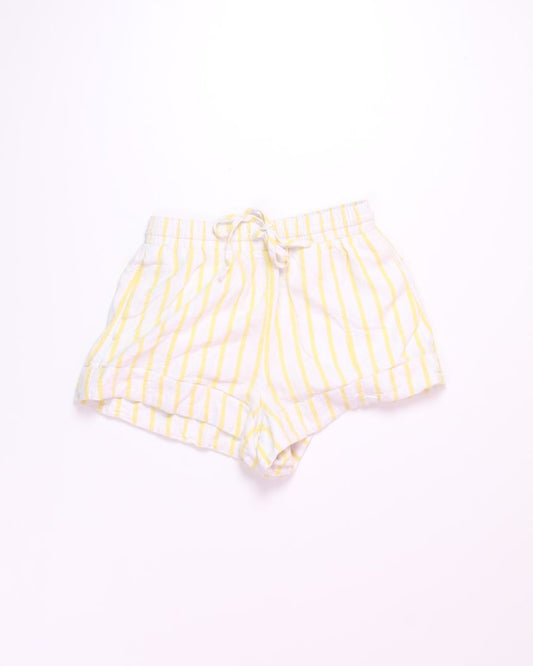 White/Yellow Universal Thread Linen Shorts, XS