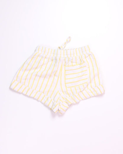 White/Yellow Universal Thread Linen Shorts, XS