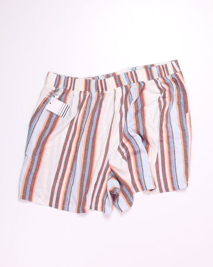 White Ophelia Roe Striped Shorts, 2X