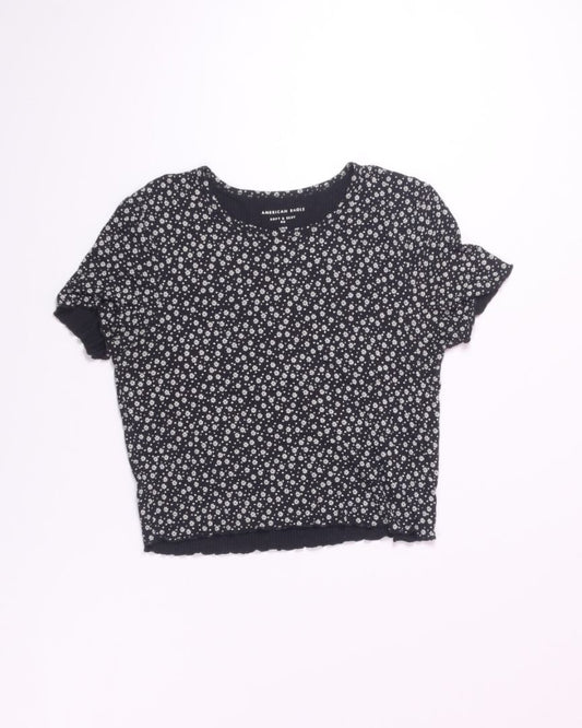 B&W American Eagle Cropped Tee, L