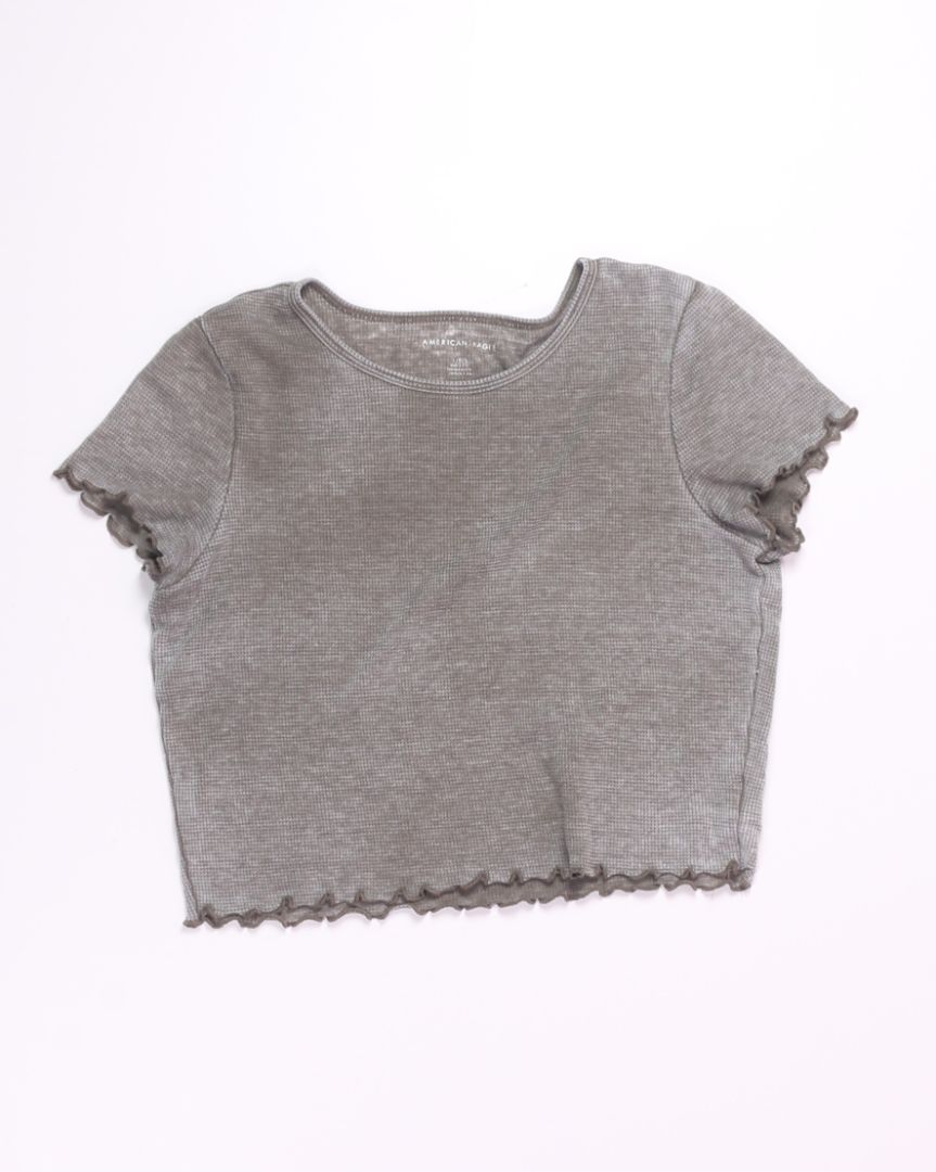 Green American Eagle Cropped Tee, L