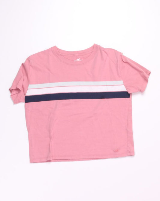Pink Hollister Cropped Tee, S