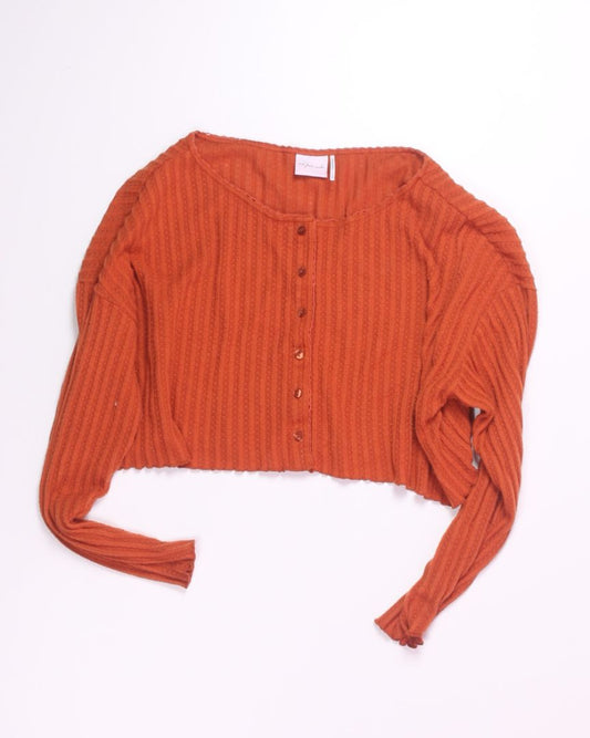 Orange Out from Under Cropped Long Sleeve, L