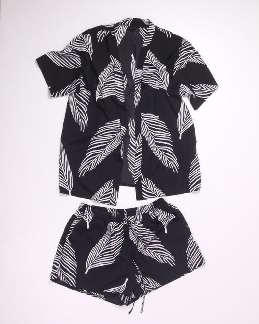 B&W Shein Cardigan + Shorts Set, 1X