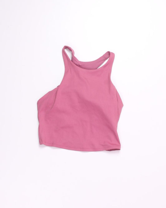 Pink All in Motion Cropped Halter Tank, M