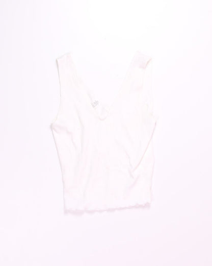 White Caution to the Wind Cropped Tank, L