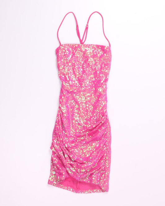 Pink Windsor Mini Bodycon Dress, XS