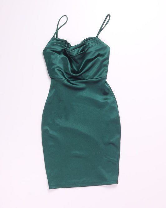 Green Windsor Bodycon Mini Dress, XS