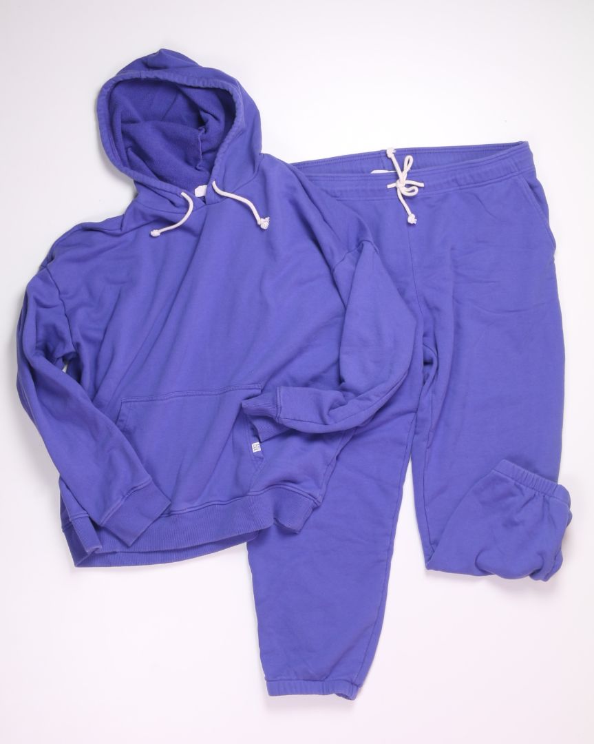 Purple Common Identity Hoodie + Sweatpants Set, XL