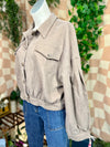 Gray Shein Corduroy Button Down, 3XL