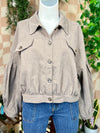 Gray Shein Corduroy Button Down, 3XL