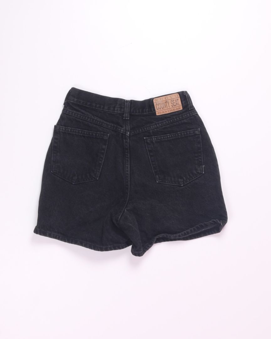 Black Nuovo Denim Shorts, 7/8