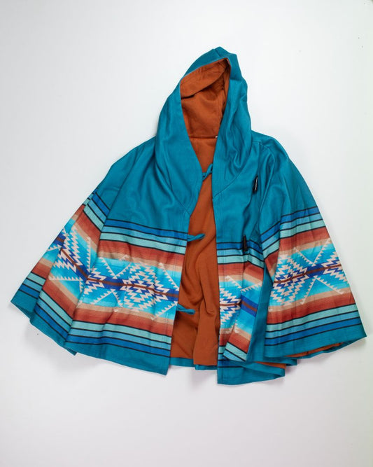 Blue Hooded Jacket, 4X