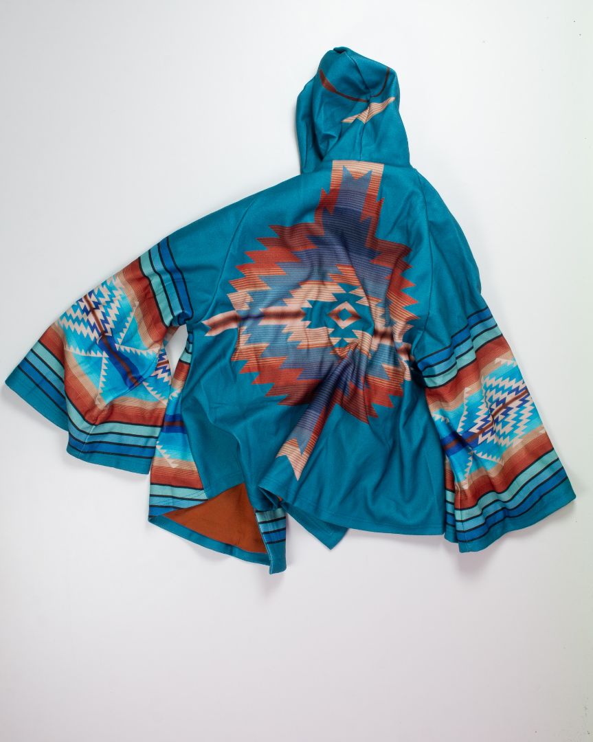 Blue Hooded Jacket, 4X