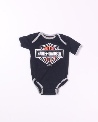 Black Harley Davidson Onesie, 6-9M