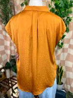 Orange Ophelia Roe Sleeveless Blouse, XL