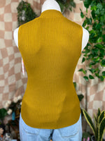 Gold Ophelia Roe Mockneck Tank, XL