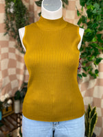 Gold Ophelia Roe Mockneck Tank, XL