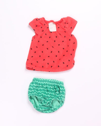 Red/Green First Impressions Tank + Bloomers, NB