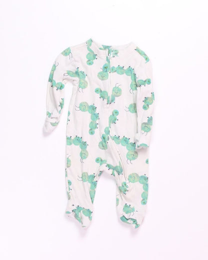 Cream/Green Old Navy Sleeper, 0-3M