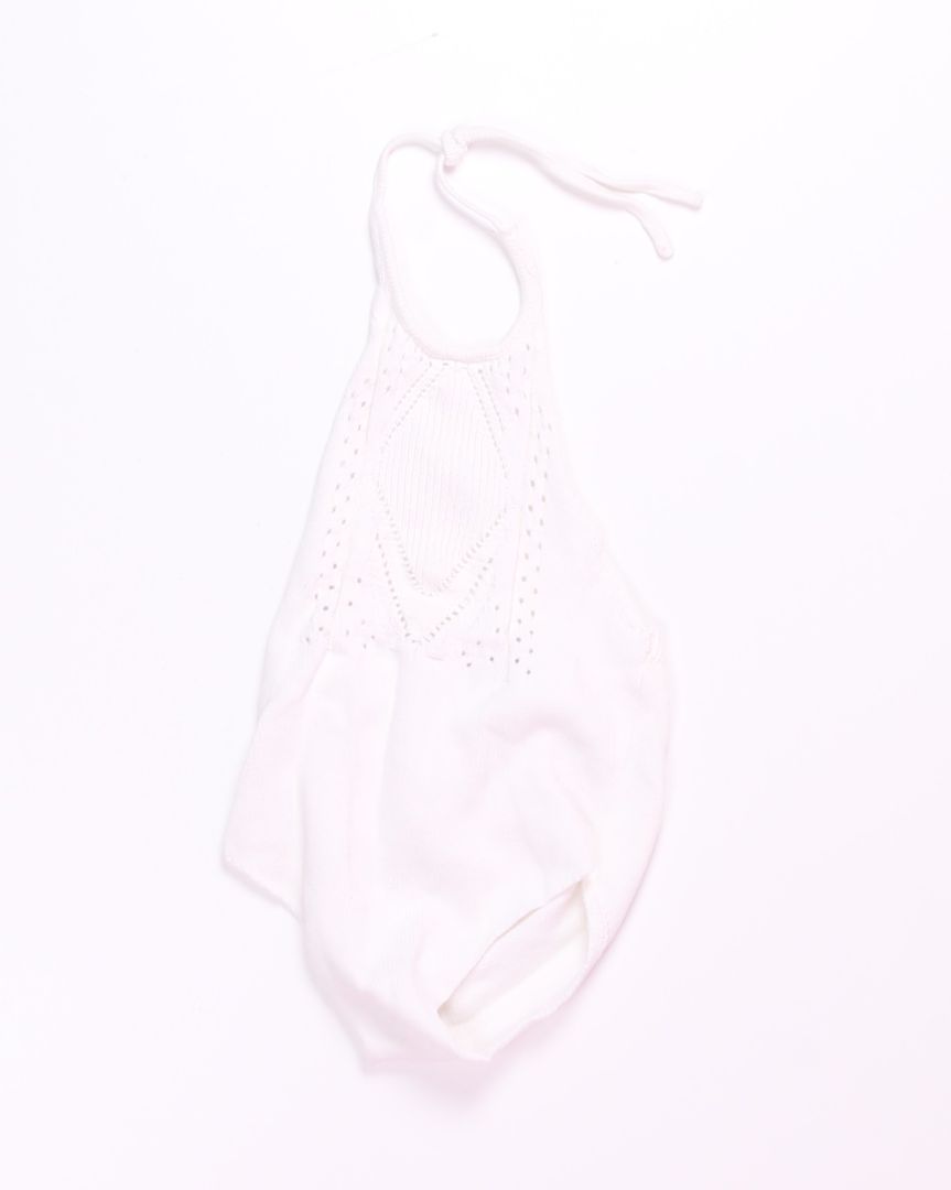 White Bailey's Blossoms Halter Tank, 3T