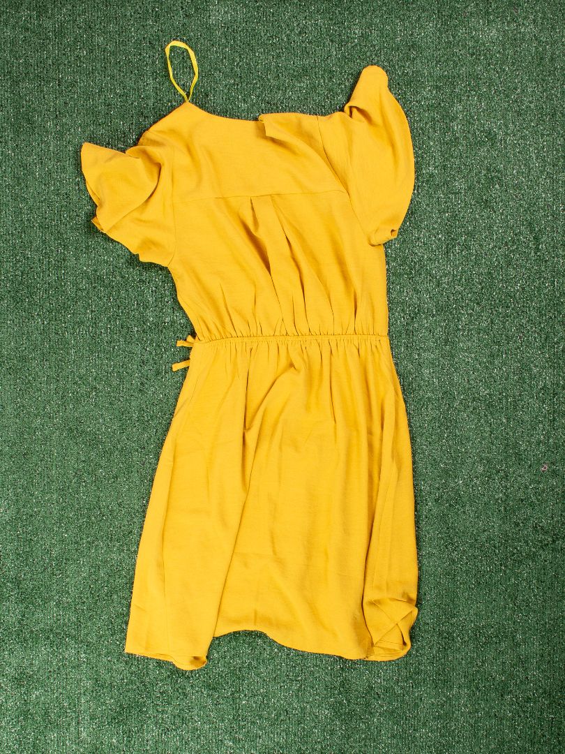 Yellow Monteau Wrap Dress, S