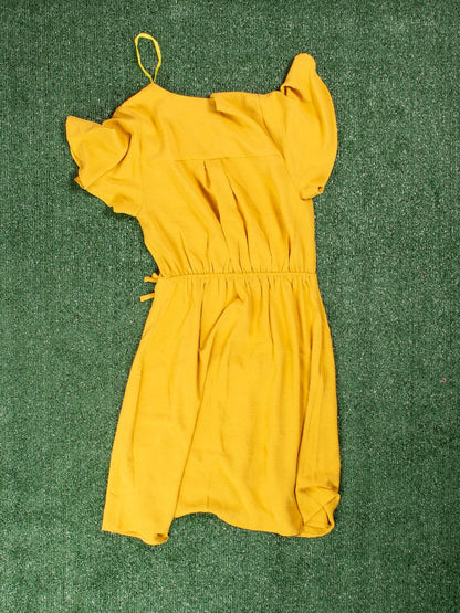Yellow Monteau Wrap Dress, S