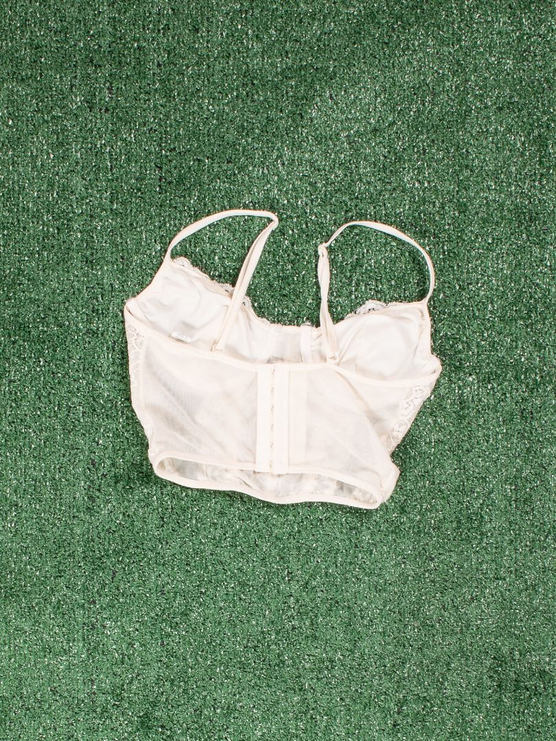 White Full Tilt Corset Tank, XS