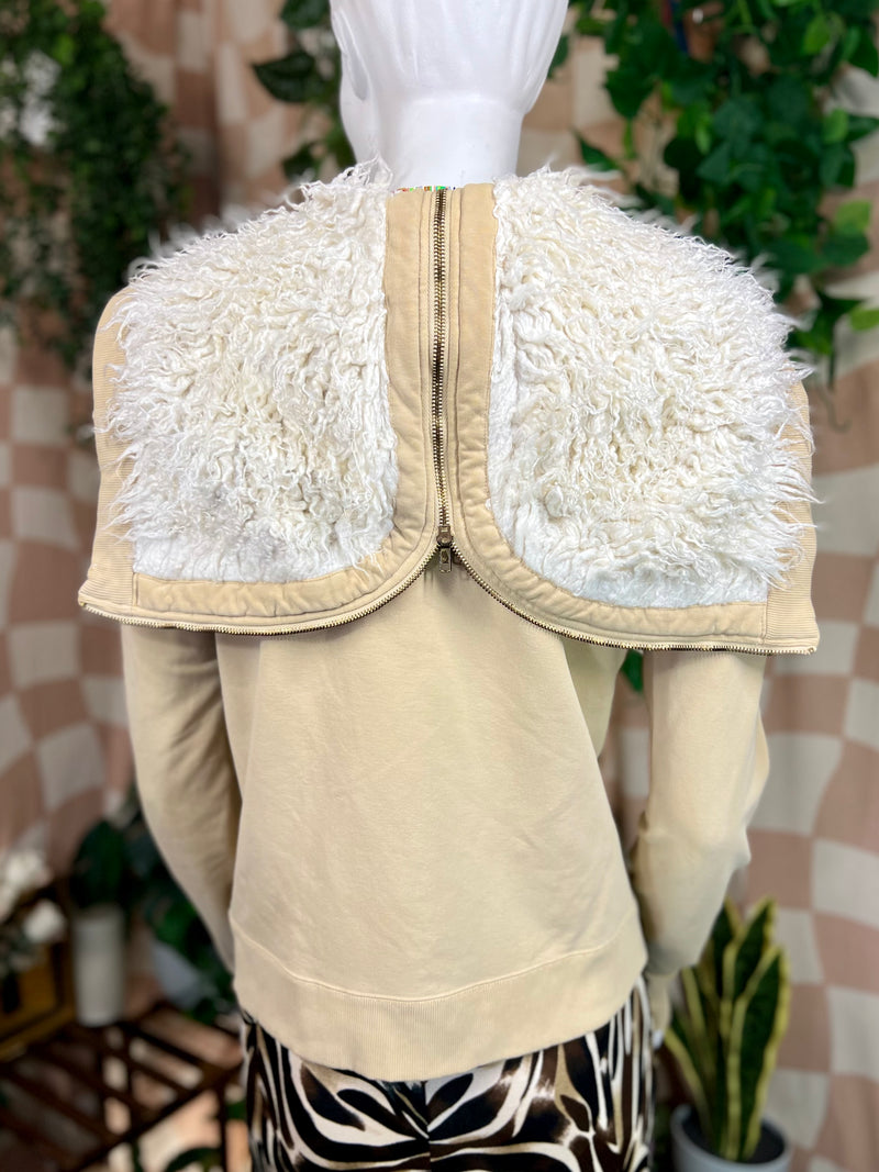 Tan Free People Zip Up, L