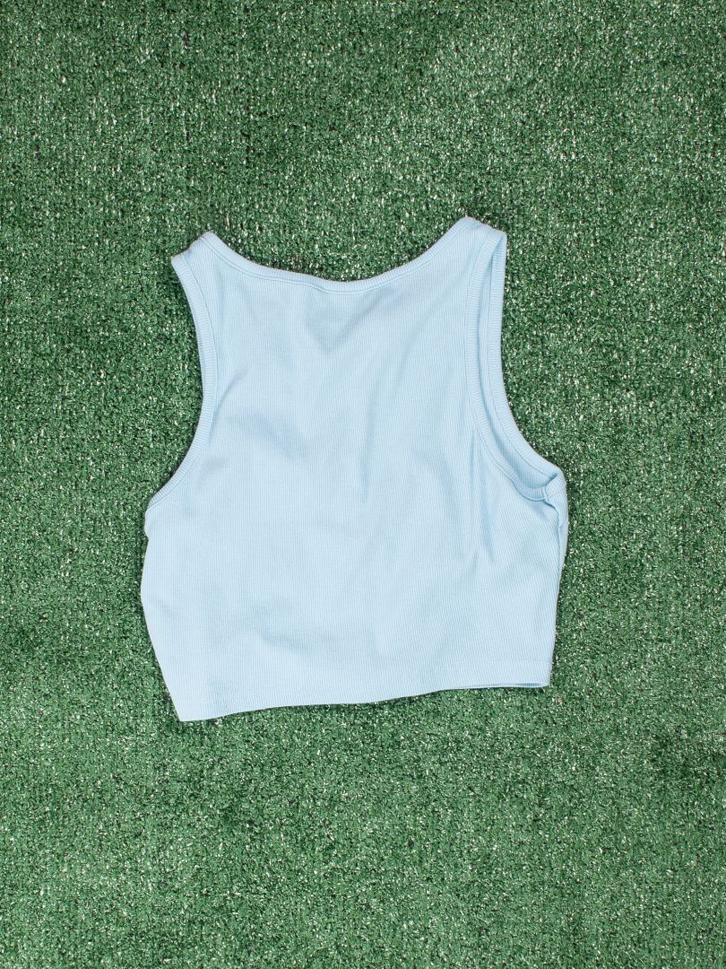 Blue Shein Buttoned Tank, S