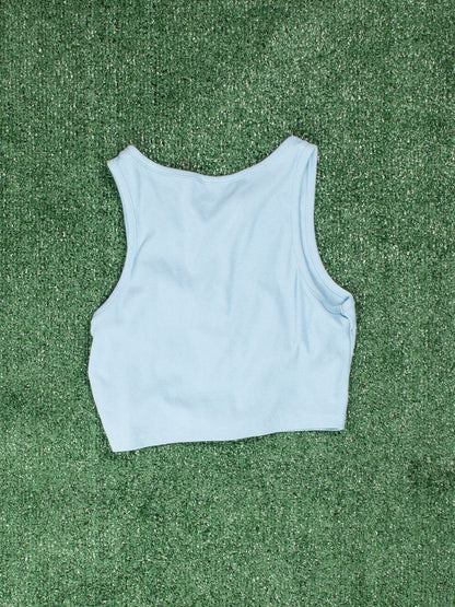 Blue Shein Buttoned Tank, S
