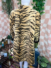 Tan olympia fashions Tiger Print Faux Fur Coat, S