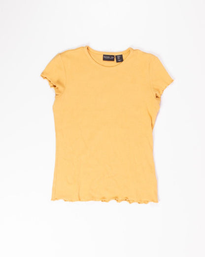 Yellow Rachel Zoe Ribbed Short Sleeve, S