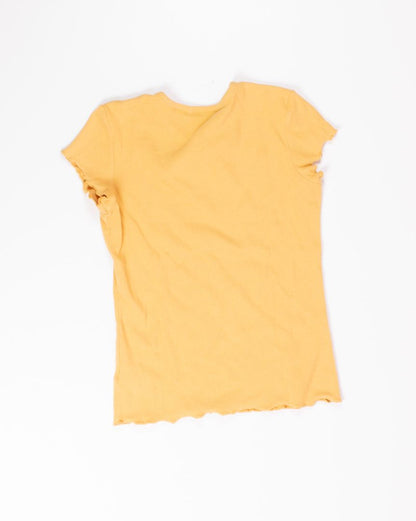 Yellow Rachel Zoe Ribbed Short Sleeve, S