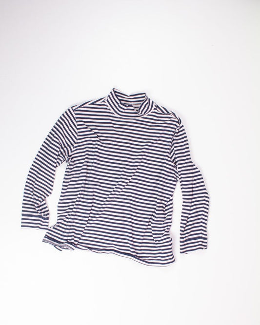 Navy/White Land's End Mockneck, 2X