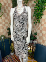 Black Floral Tessuto Shift Dress, XS