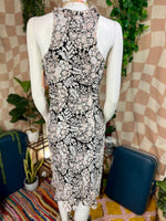 Black Floral Tessuto Shift Dress, XS