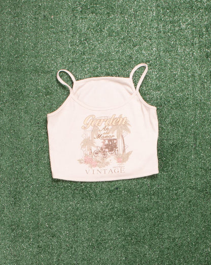 Cream Dazy Crop Tank, S