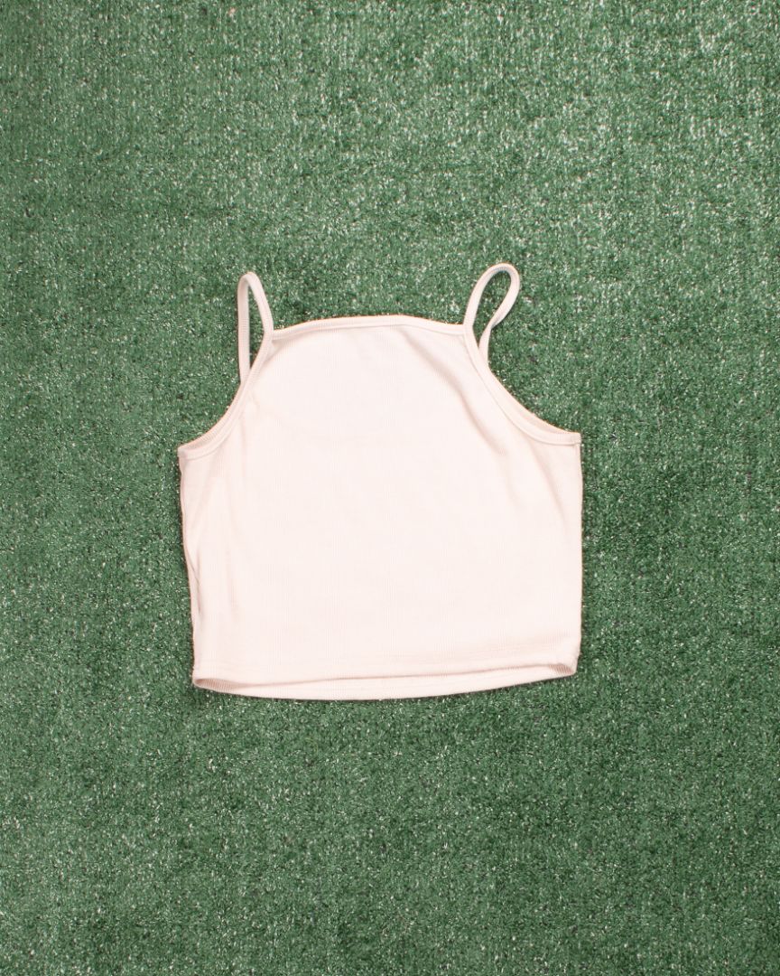Cream Dazy Crop Tank, S