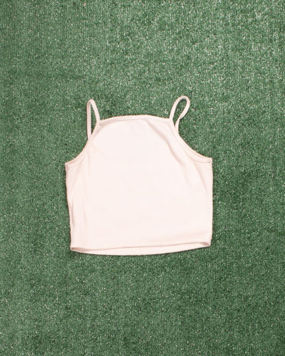 Cream Dazy Crop Tank, S