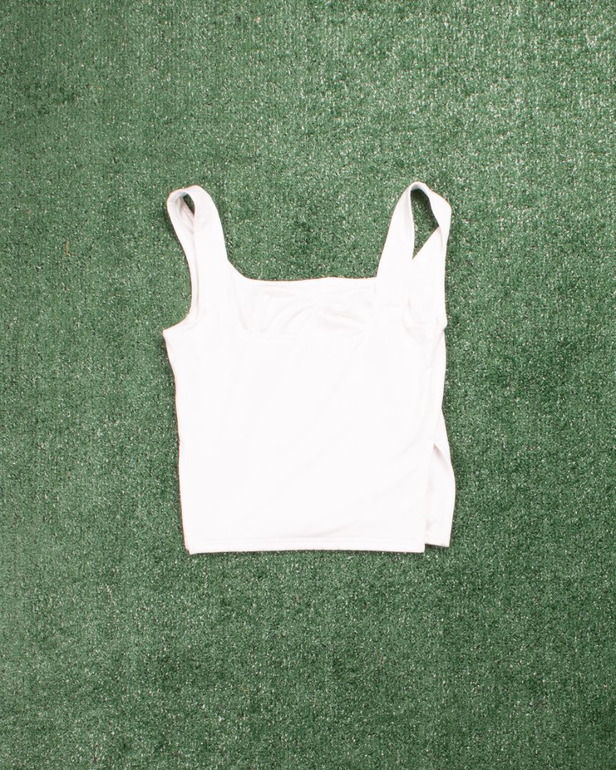 White Shein Crop Tank, M