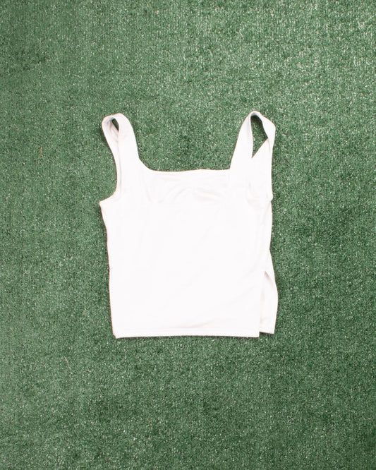 White Shein Crop Tank, M