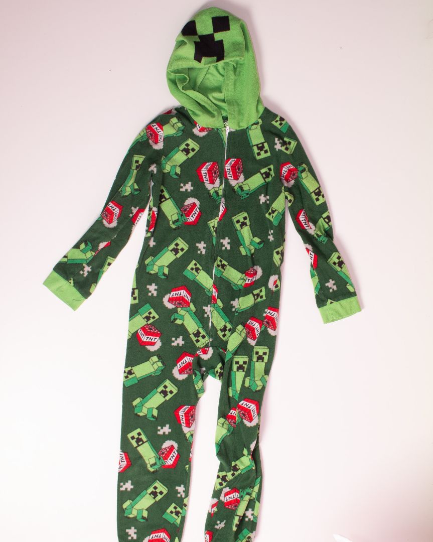 Green Minecraft Onesie, M