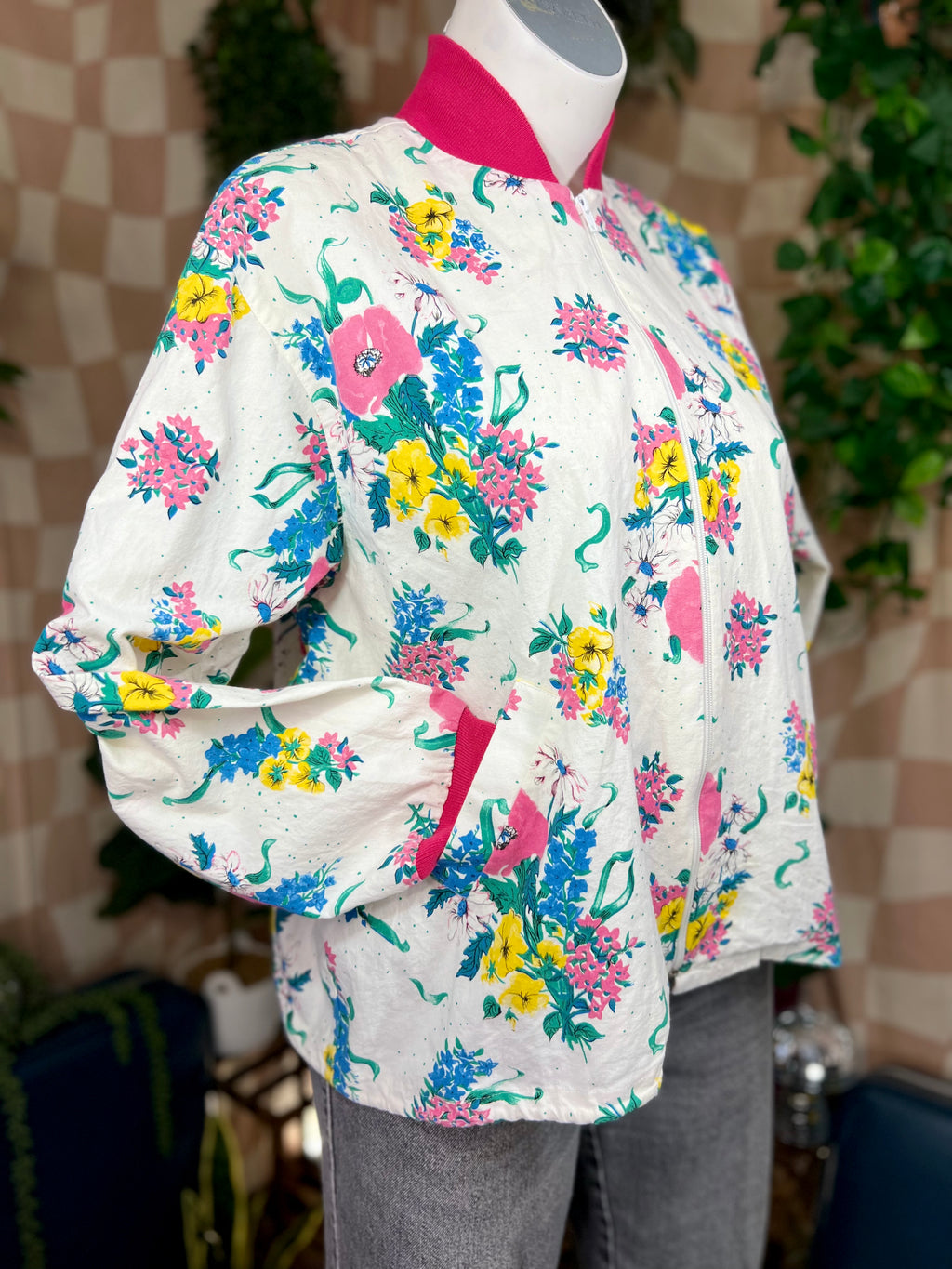Vintage David Smith Floral Zip Up Jacket, L
