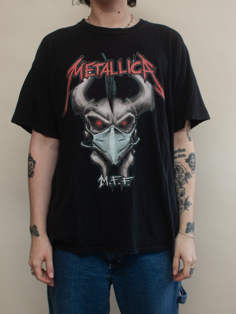 Black Matallic Graphic Tee, XL