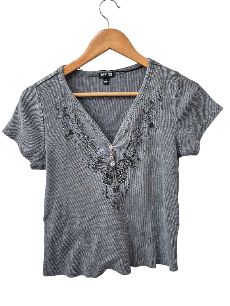 Apt 9 Beaded V-Neck Top Vintage