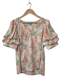 Cece V-Neck Puff Sleeve Short Sleeves